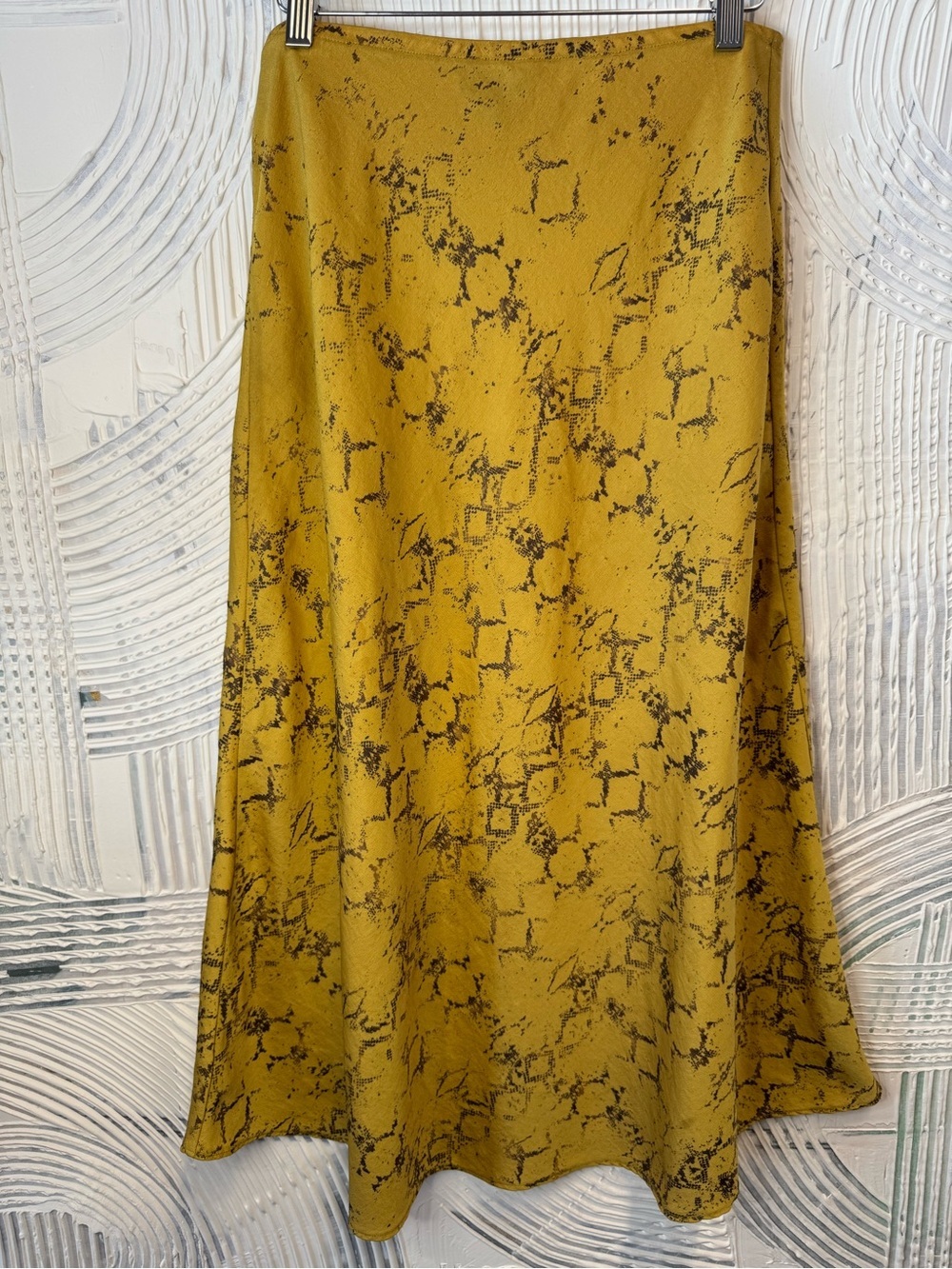 Current Air Mustard Yellow Printed A-Line Skirt N0608